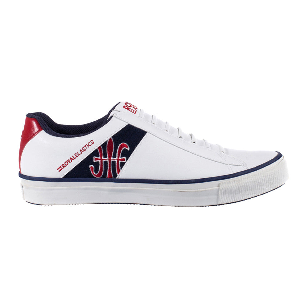 Royal Elastics Men's Cruiser White Black Red Microfiber Low Tops