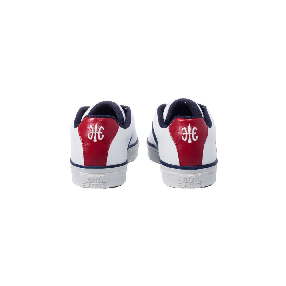 Royal Elastics Men's Cruiser White Black Red Microfiber Low Tops