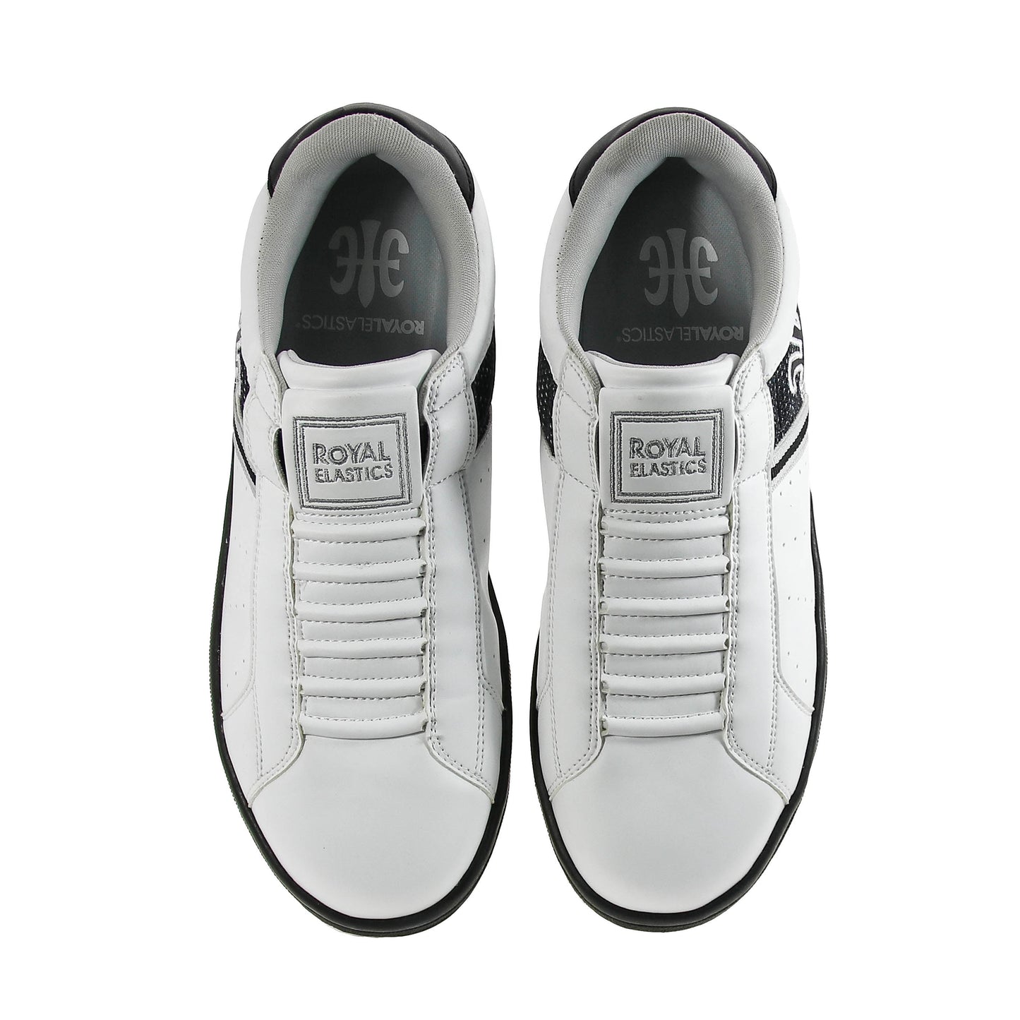 Royal Elastics Men's Jazz White Dark Blue Microfiber Low Tops