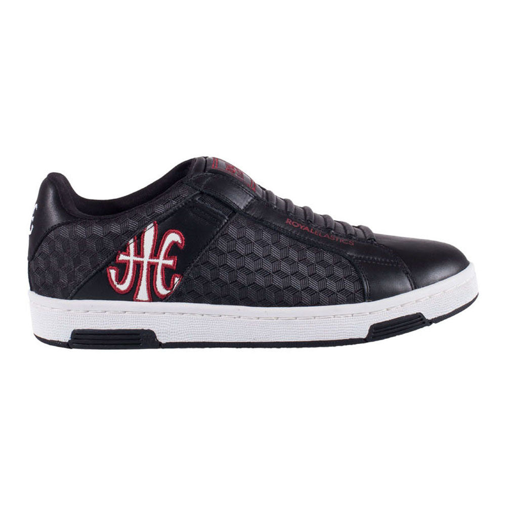 Royal Elastics Men's Icon Black Red Leather Sneakers