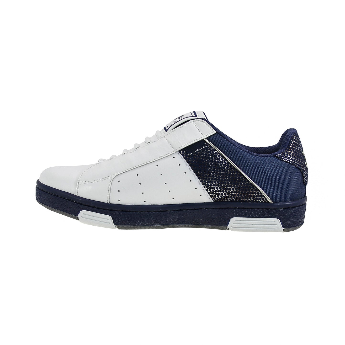 Royal Elastics Men's Icon White Dark Blue Leather Sneakers