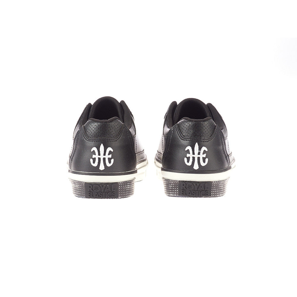 Royal Elastics Men's King White Black Microfiber Low Tops