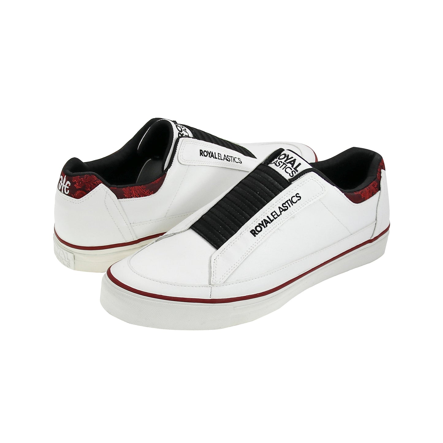 Royal Elastics Men's King White Red Microfiber Low Tops