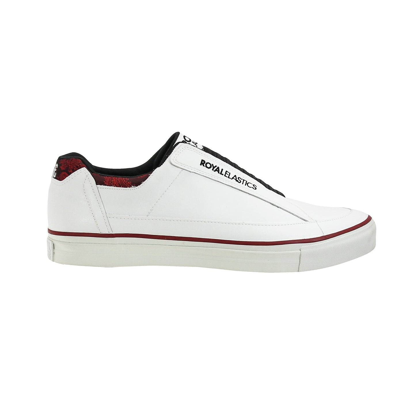 Royal Elastics Men's King White Red Microfiber Low Tops