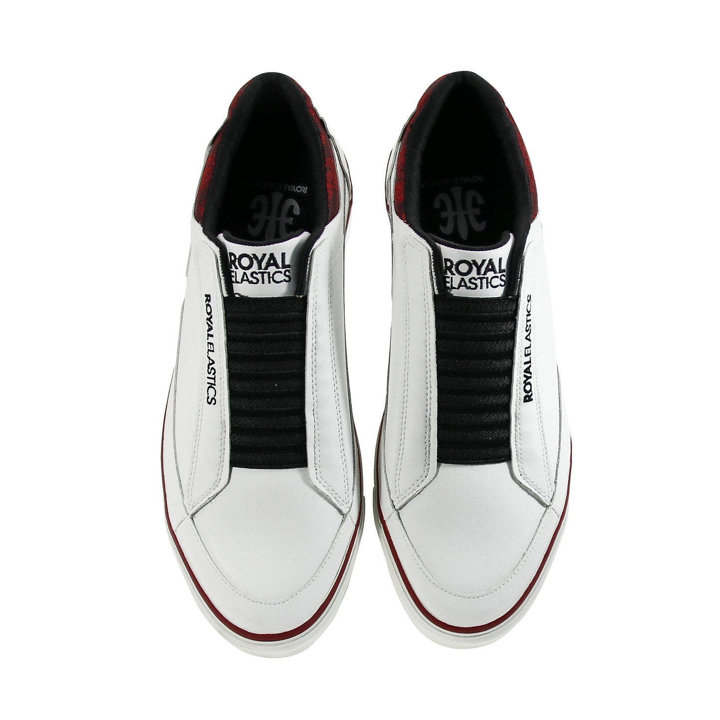 Royal Elastics Men's King White Red Microfiber Low Tops