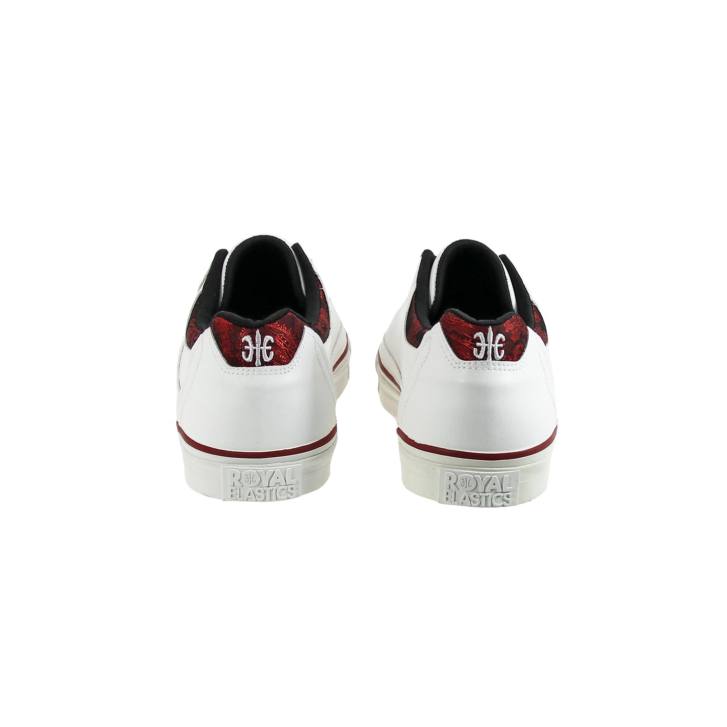 Royal Elastics Men's King White Red Microfiber Low Tops