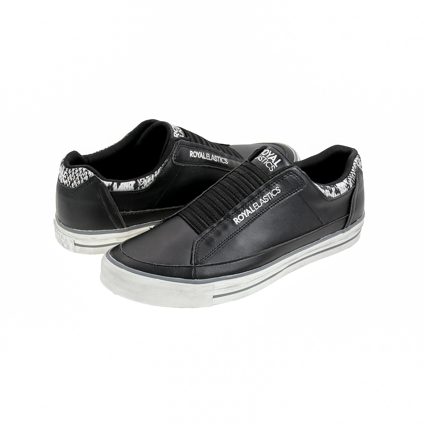 Royal Elastics Men's King Black Silver Microfiber Low Tops