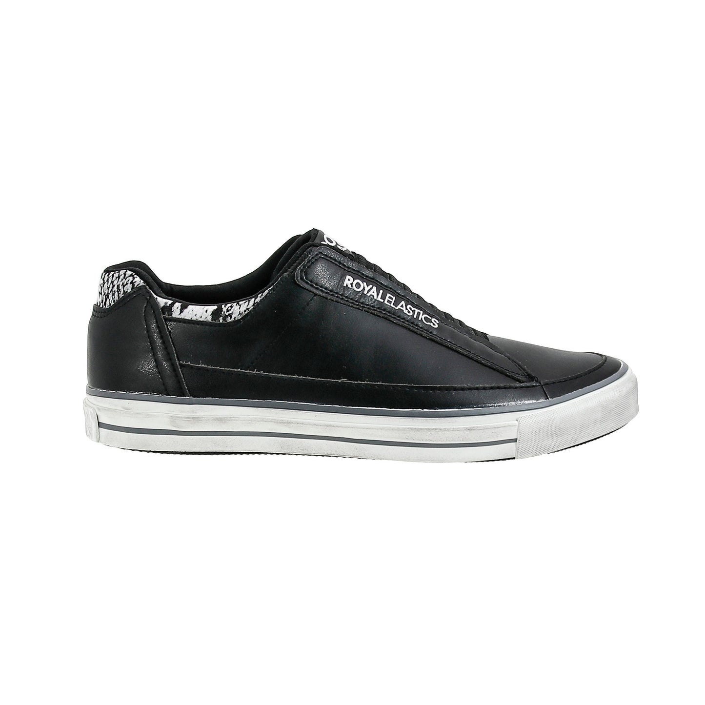 Royal Elastics Men's King Black Silver Microfiber Low Tops