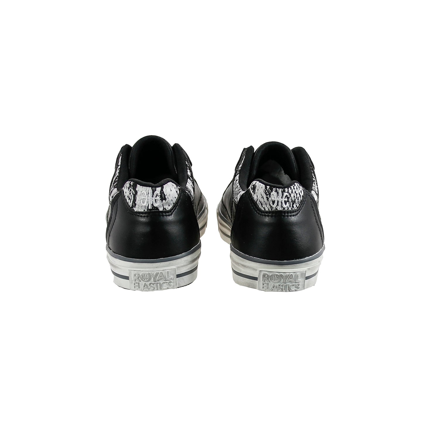Royal Elastics Men's King Black Silver Microfiber Low Tops