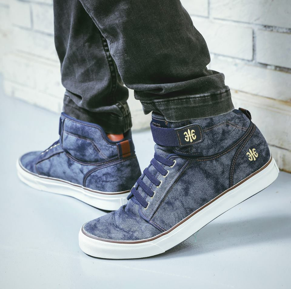 Royal Elastics Men's Medio Dark Blue Canvas High Tops