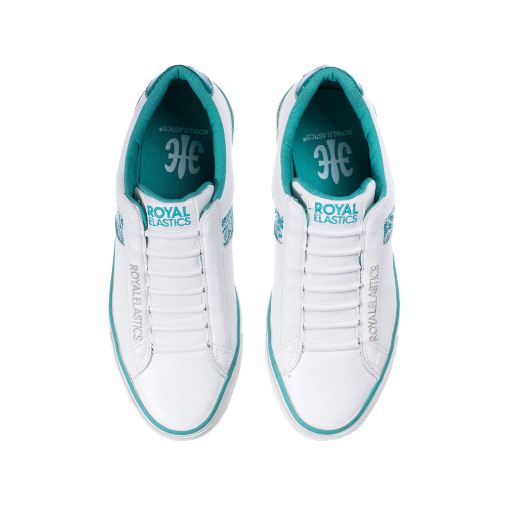 Royal Elastics Women's Cruiser White Green Microfiber Low Tops
