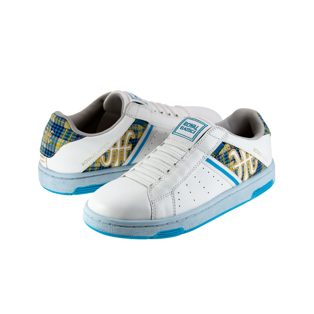 Royal Elastics Women's Icon Alpha White Blue Gold Sneakers