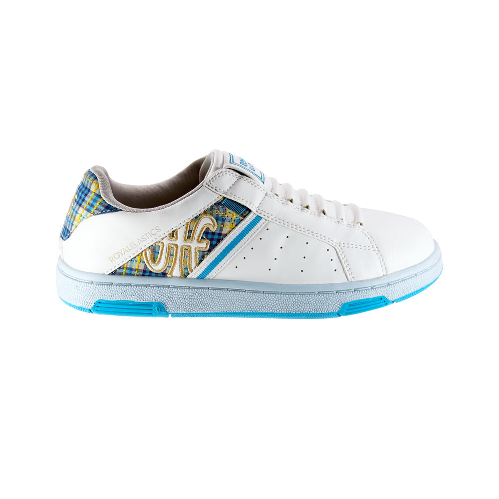 Royal Elastics Women's Icon Alpha White Blue Gold Sneakers